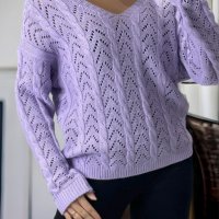 Дамски пуловер, кръстосан отзад с красива шарка, 6цвята - 023, снимка 17 - Блузи с дълъг ръкав и пуловери - 39855708