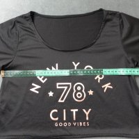 L/XL къса блузка/кроп топ с надпис NY City, снимка 9 - Корсети, бюстиета, топове - 43266825