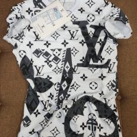 Мъжка тениска Louis Vuitton👕 Мъжка блуза с къс ръкав Луис Витон - Бяла или Черна, снимка 3 - Тениски - 43694294