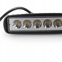 Халоген LED работна лампа 18W ( 3W x 6pcs ) 15,5 см. 9V-32V Джип АТВ Коли, Камиони, Бусове, Лодки и , снимка 1 - Аксесоари и консумативи - 28211985