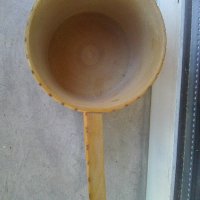 Дървена чаша халба с пирографиран бор и дървар, снимка 3 - Други ценни предмети - 37406869