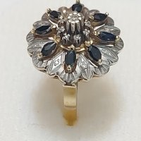 Руски златен пръстен с брилянти, снимка 1 - Пръстени - 40218892