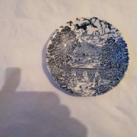 Aнглийска чинийка 14.5 см. Bridge Scenes England ръчно декорирана, снимка 1 - Антикварни и старинни предмети - 43907111