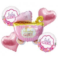 Комплект Балони "Baby Girl" /5 броя/, снимка 1 - Декорация за дома - 38611604