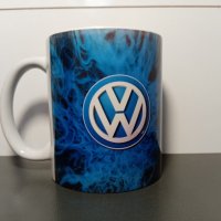 Бяла порцеланова чаша на Фолксваген / Volkswagen, снимка 1 - Чаши - 37122967