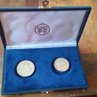 юбилейни монети Световно ловно изложение, 1981, 2 броя комплект, в оригинална кутия БНБ, снимка 1 - Нумизматика и бонистика - 37625788