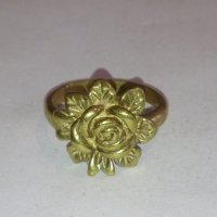 Старинен бронзов пръстен роза ювелирна изработка уникат -12739, снимка 8 - Антикварни и старинни предмети - 28889239