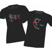 Комплект тениски за влюбени Сърце и магнит Magnet stickman, снимка 1 - Тениски - 33012061