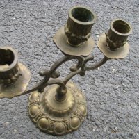 Стар бронзов свещник, снимка 1 - Антикварни и старинни предмети - 28573648