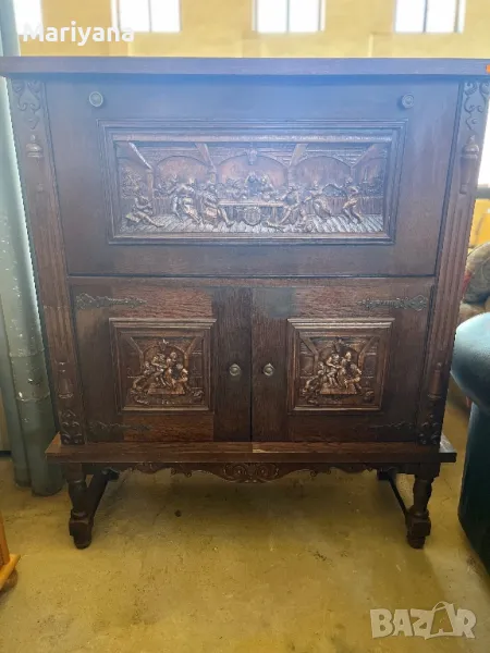 Секция / масивно дърво с дърворезба , снимка 1