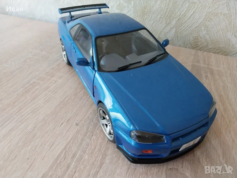 nissan skyline r34 мащаб 1:18, снимка 1