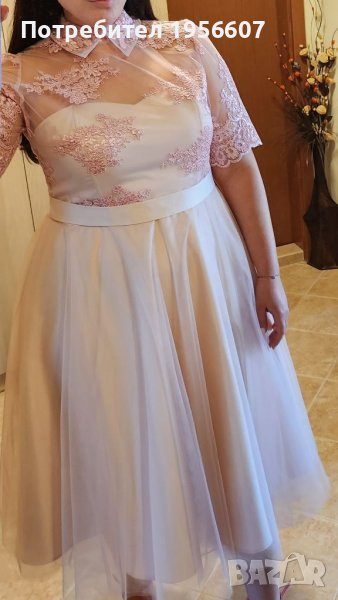 Официална рокля с тюл и дантела, снимка 1