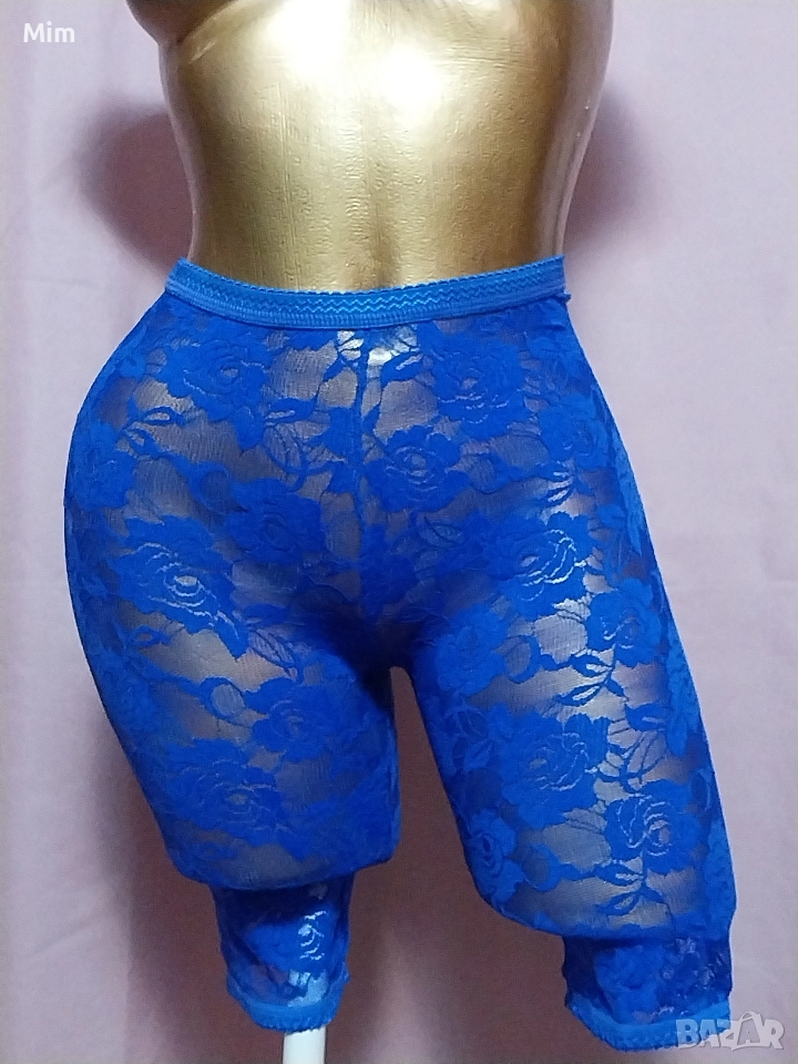 S/M Дантелен къс клин в синьо, снимка 1