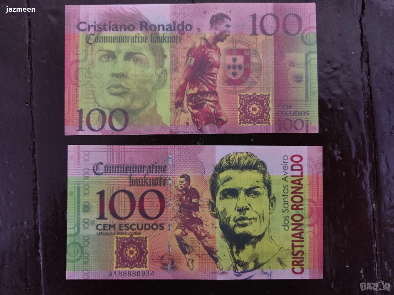 Commemorative banknote Christiano Ronaldo , снимка 1
