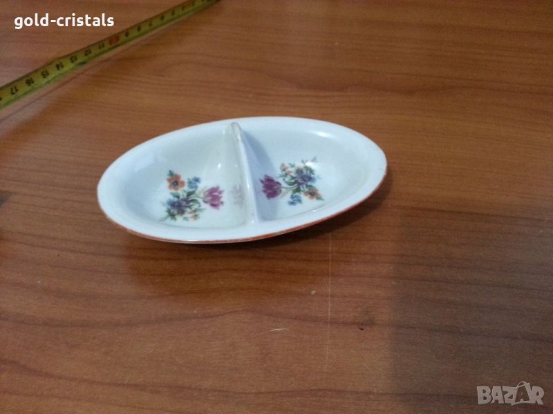 Стар български порцелан солничка, снимка 1