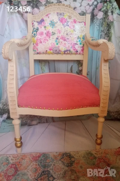 Масивен старинен стол , снимка 1