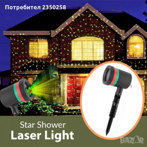 LED Коледен фенер украса Star Shower коледна лед лампа прожектор, снимка 1