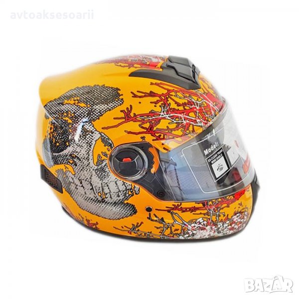 Каска+Очила за Мотор M61 -1 Оранжева/181895-M61-1, снимка 1