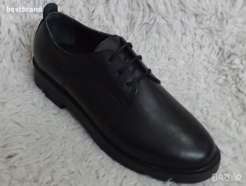 Обувки с връзки, естествена кожа, код 498/75, снимка 1