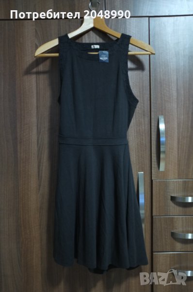 Рокля памук черна, с дантела на гърба и отворена на кръста, нова, М, снимка 1