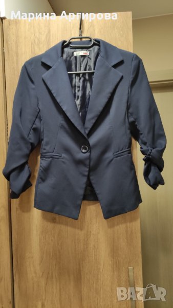 Дамско сако тъмно синьо XS/S, снимка 1