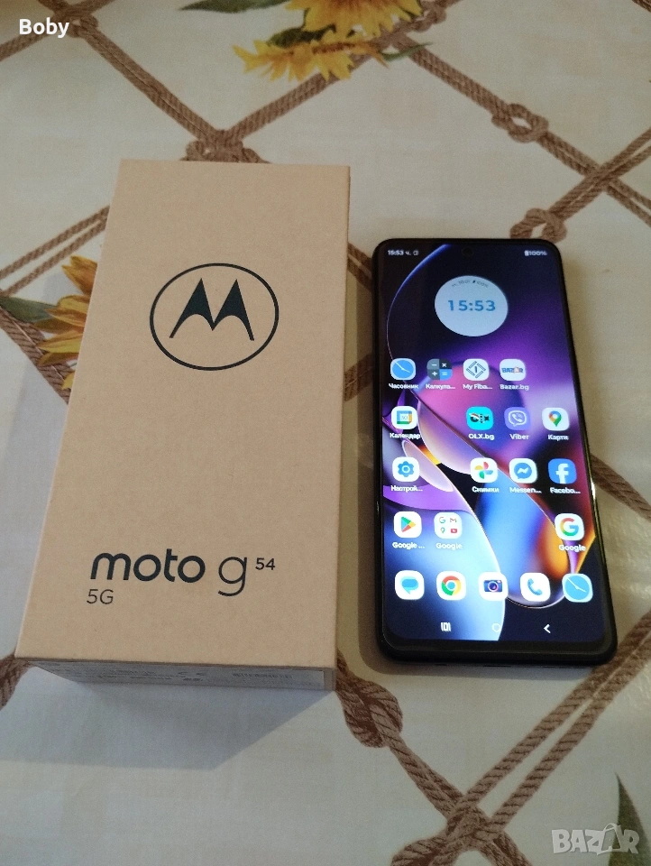 Motorola Moto G54 със слушалки, 2 калъфа и протектори, снимка 1