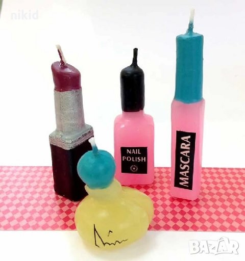 5 бр свещи свещ свещички козметика сенки грим украса декор за торта парти топери топер, снимка 1