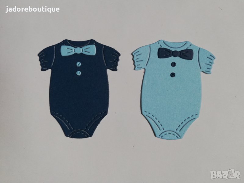 Хартиен елемент бебешко боди 8 части скрапбук декорация , снимка 1