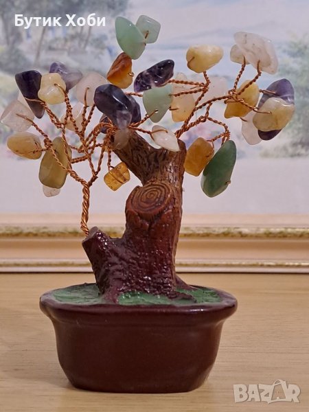 Дърво - декорация с полускъпоценни камъни, снимка 1