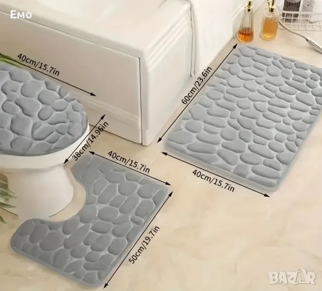 Сет от 3 части паметна пяна за баня, снимка 1