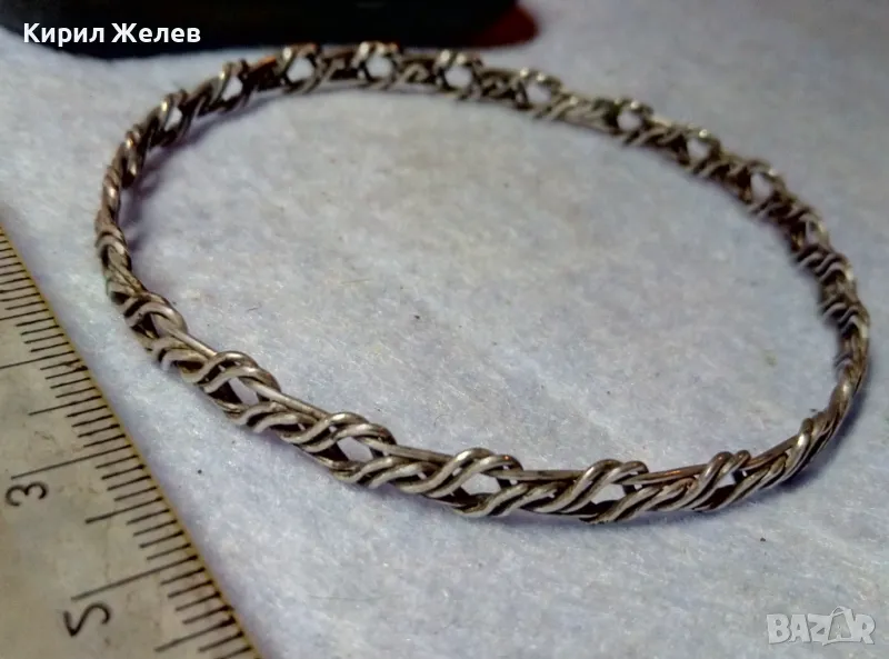 СТАРИННА АЖУРНА СРЕБЪРНА ГРИВНА МНОГО ВИСОКА ПРОБА СРЕБРО РЕТРО ПЛЕТКА РЪЧНА МАЙСТОРСКА РАБОТА 48407, снимка 1