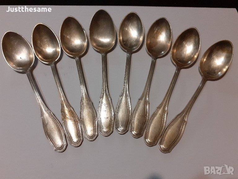 8бр. Сребърни Лъжички проба 800 с печат, снимка 1
