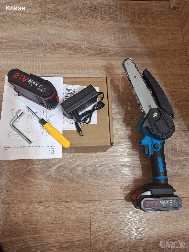 Акумолаторен верижен трион 21V *2 батерии, снимка 1