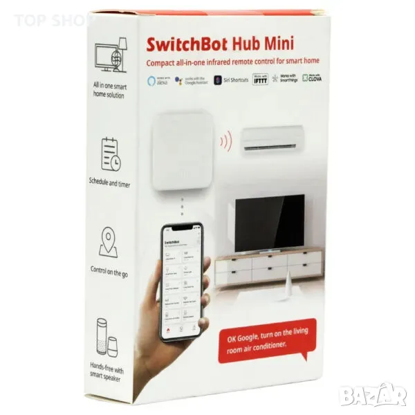 SwitchBot Hub Mini- Хъб и IR дистанционно, снимка 1