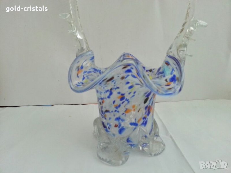 Стъклениа кошница купа фруктиера бонбониера , снимка 1