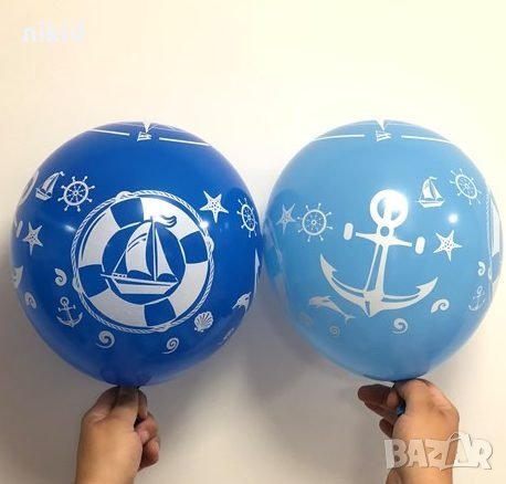 Морски котва лодка балон балони Обикновен надуваем латекс латексов парти, снимка 1