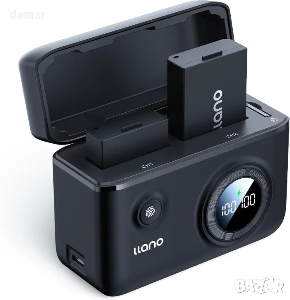 llano 2 броя батерии LP-E10 и 18 W бързо зарядно устройство Canon EOS, снимка 1