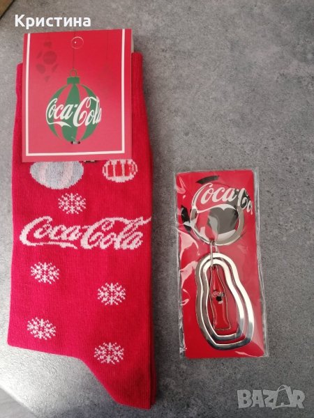 Coca-cola Set - Чорапи, метална кутия, ключодържател , снимка 1