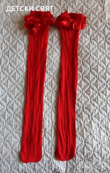 Червени дамски чорапи , снимка 1