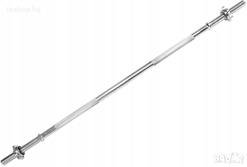 Хромирана щанга 140 см + звездовидни гайки Physionics, снимка 1