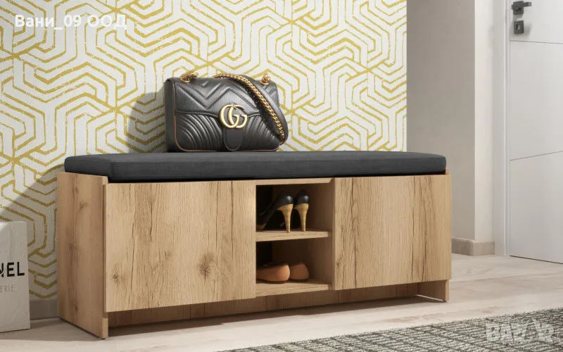 Луксозен шкаф за обувки с открита и закрита част , снимка 1