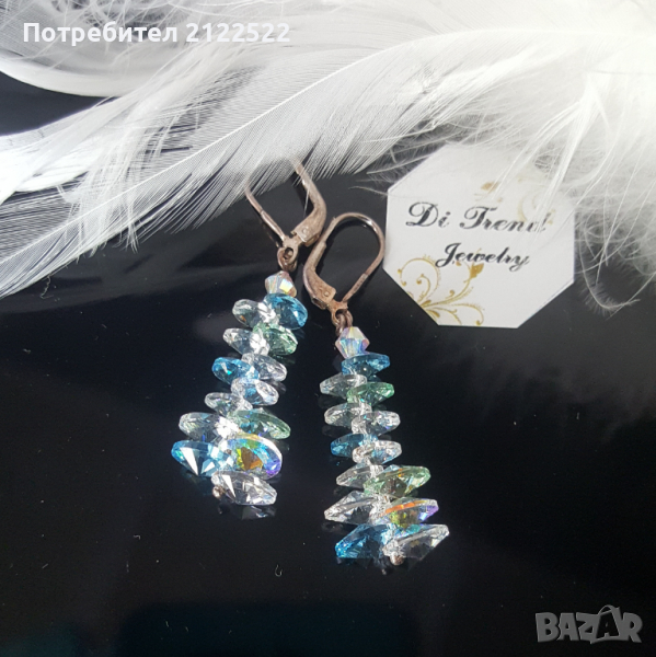 Висящи обеци от кристали Swarovski, снимка 1