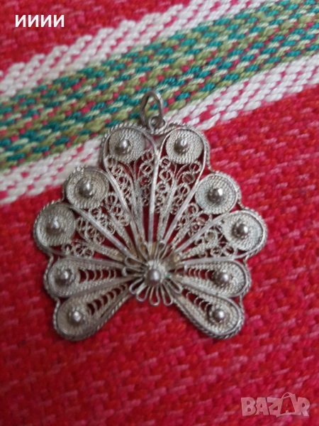 Сребърен медальон филигран 2, снимка 1