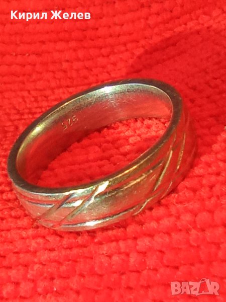 ПРЕКРАСЕН СРЕБЪРЕН ФЕШЪН АРТ ПРЪСТЕН СРЕБРО 925 с БЯЛА ПОЗЛАТА РЪЧНО ОРНАМЕНТИРАН Тип ХАЛКА 27163, снимка 1