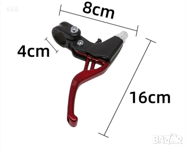 Комплект от 2 дръжки за спирачки за велосипеди, JeiibrZui, алуминий, черно/червено, снимка 3 - Части за велосипеди - 53446677