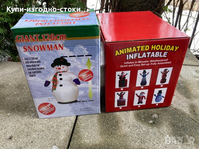 Надуваем светещ снежен човек - 1.20 см височина, снимка 2 - Декорация за дома - 43214524