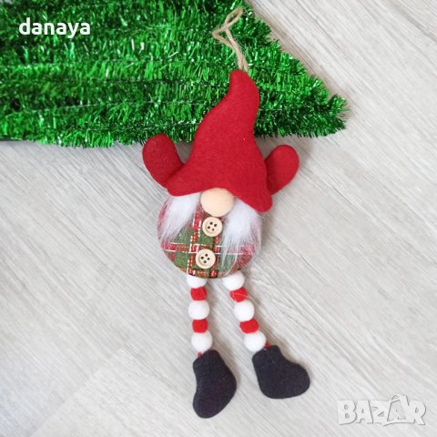 3387 Коледна фигура Гном с дълги крака, 23см