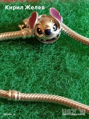 Маркова сребърна гривна СТИЧ от колекцията Disney x Pandora стерлингово сребро и емайл 52595