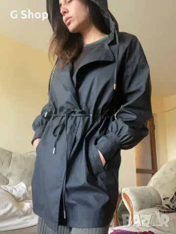 Дамски шлифер яке дъждобран с качулка водоустойчиво, снимка 2 - Якета - 48235451