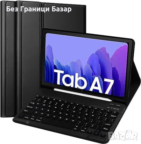Нов Стилен Клавиатурен Калъф за Samsung Tab A7/A8 10.4 инча 2020 - Черен, снимка 1 - Таблети - 43408634